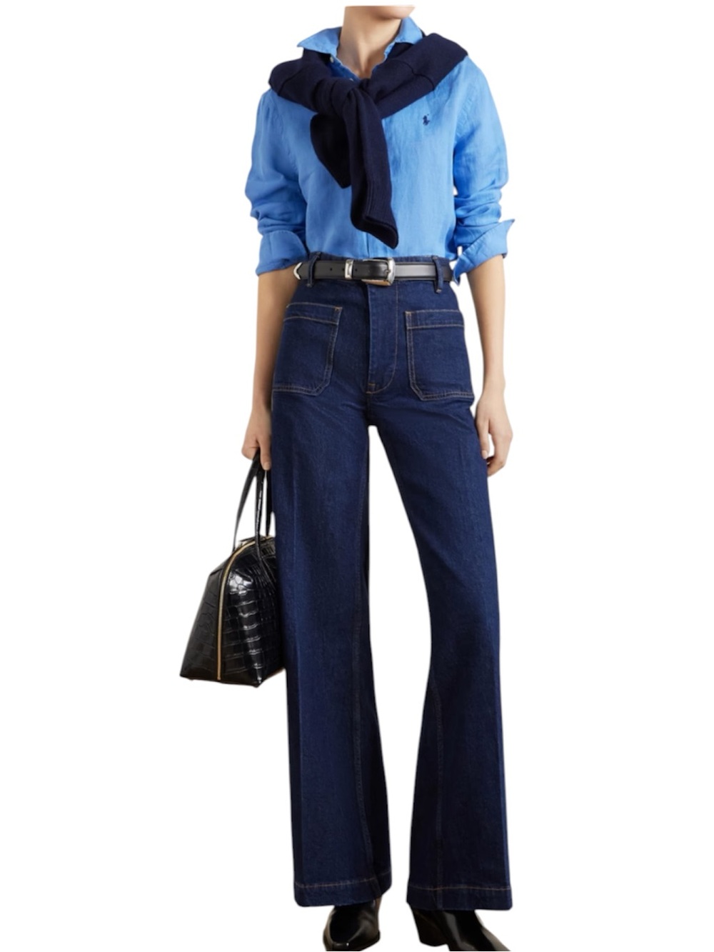 Polo Ralph Lauren High Rise Wide Leg Dark Wash Jeans Women's 33 NWT (36x31.5)
AA